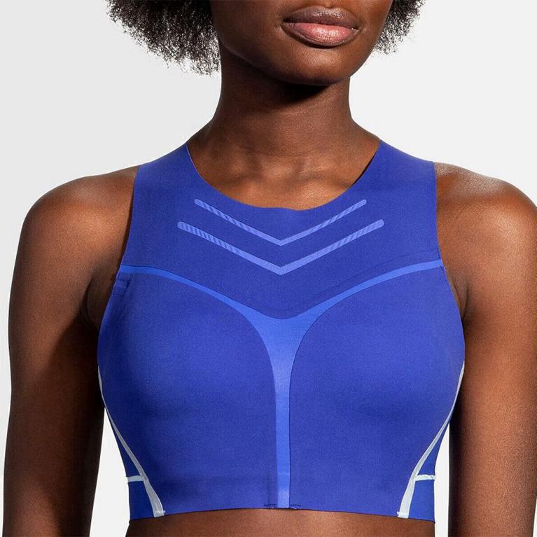 Brooks Dare High-Neck Run Run Bra Dam 453169-NFC Blå